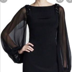 BNWT Miusol Chiffon Sleeve Embellished Shoulder Cocktail Dress